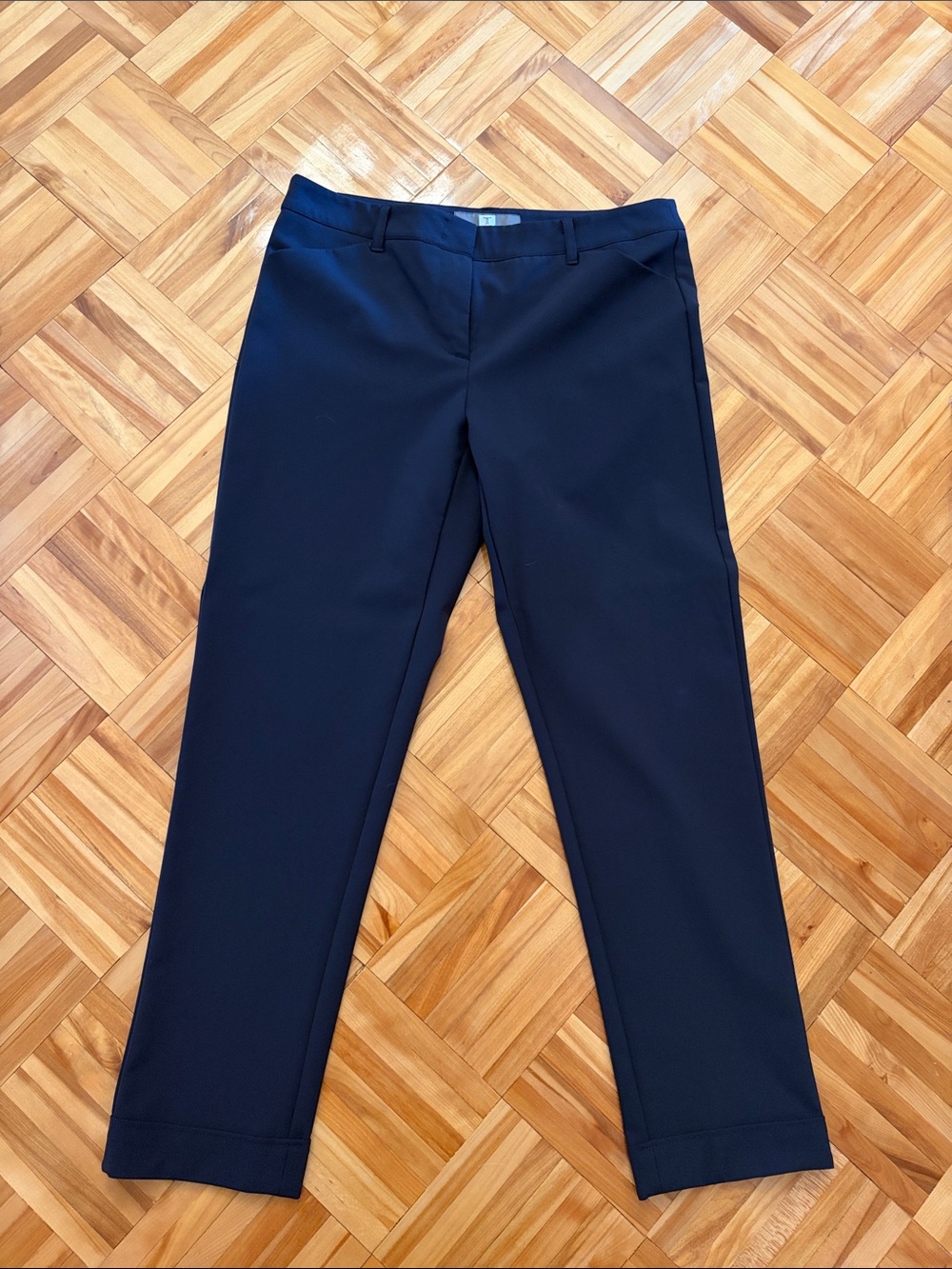 Tristan Navy Straight-Leg Tailored Trousers